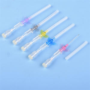 Aguja intravenosa reutilizable para mascotas, tipo mariposa, 24G, para inyección veterinaria en gatos, de plástico, manual, con alas de colores. - Product Image 1