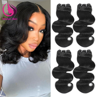 12A Body Wave Bundles Cabello humano 4 paquetes 100% Paquetes de cabello virgen brasileño sin procesar Color negro natural