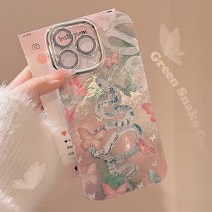 Funda para Teléfono con Purpurina para <span class=keywords><strong>iPhone</strong></span> 16 15 14 13 <span class=keywords><strong>12</strong></span> 11, TPU Anti-Caídas, Resistente a Golpes, Diseño de Flores y Serpientes, para Chicas y Mujeres - Product Image 3