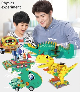 Jouet de puzzle électrique en bois à assembler soi-même 4 en 1, <span class=keywords><strong>expérience</strong></span> <span class=keywords><strong>scientifique</strong></span> STEM pour enfants, machine à pulvériser des balles, lions marins, requin, ensemble de construction en bois - Product Image 5
