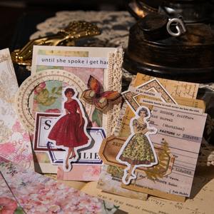 Paquete de Pegatinas de Papel Beautiful Day, Serie Recuerdos Antiguos, Decoraciones Retro para Diario en Tiras Largas, Autoadhesivas, Laminación Brillante, 50 Hojas - Product Image 4