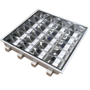 Colores blancos 6000K techo <span class=keywords><strong>troffer</strong></span> luz 60x60 LED listón rejilla luz aluminio <span class=keywords><strong>reflector</strong></span> 2x2ft T8 Luz de rejilla empotrada - Product Image 1