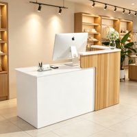 Comptoir de caisse moderne de luxe pour petite clinique, comptoir de réception de salon de beauté, comptoir de caisse de boutique de haute qualité