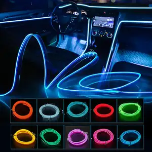 El Wire неоновый свет салона автомобиля светодиодные фонари, комплекты окружающего освещения для украшения автомобиля