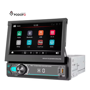 Autoradio télescopique Podofo 1Din 7 pouces MP5 double USB à charge rapide Bluetooth FM égaliseur LED coloré Vente en gros - Product Image 1