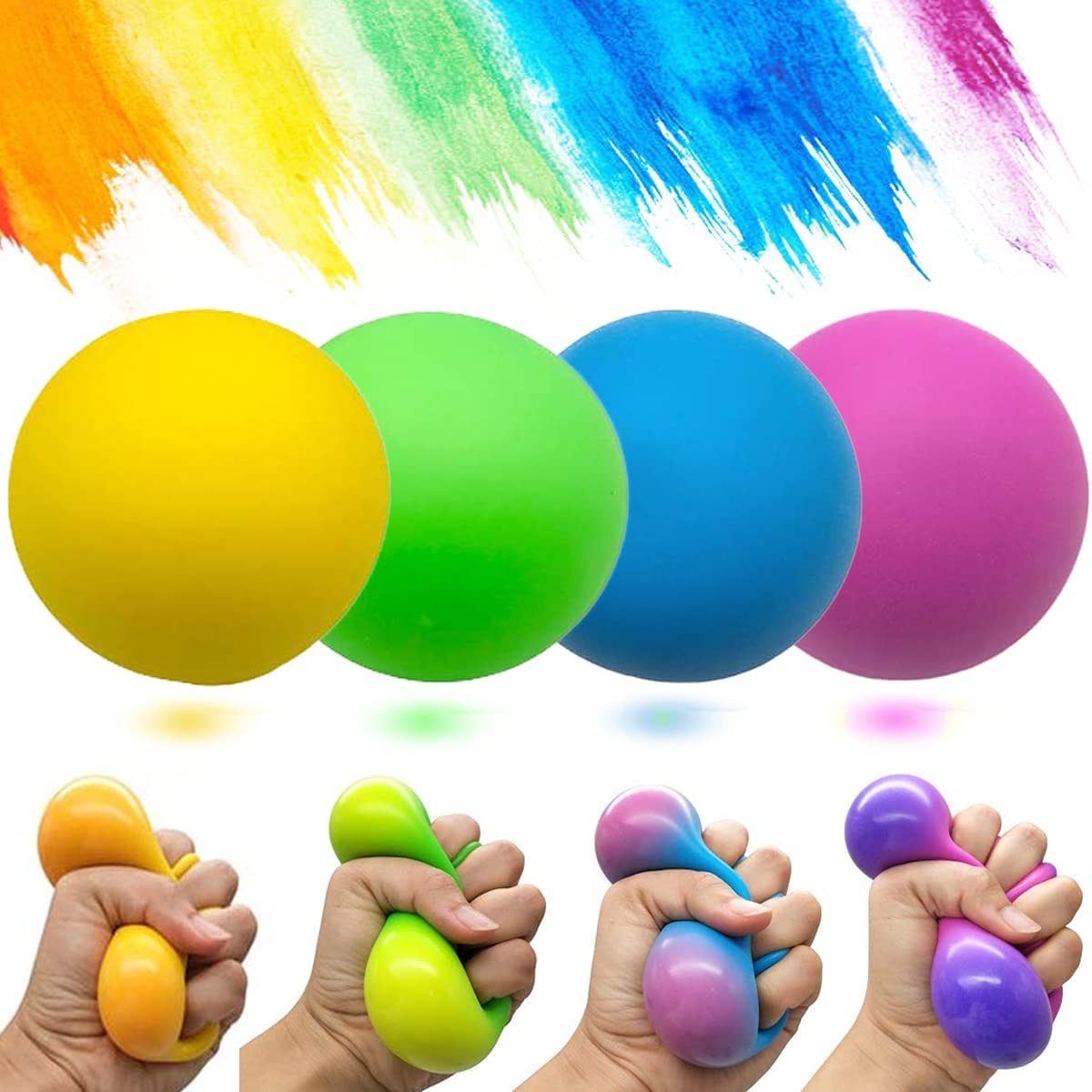 Сжимаемые шарики HUAYI, меняющие цвет, сменяющие цвет, ТПР Сжимаемый эластичный мяч для стресса, подарок