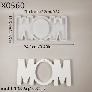 Moldes de fundición de resina hechos a mano para bricolaje estilo Ins adornos decorativos silicona MOM ornamento molde X0560 herramientas para pasteles - Product Image 4