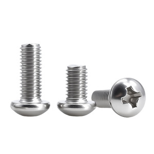 304 Stainless Steel Round Head Machine <b>Screws</b> Metric Standard Thread Plain Finish M1 M2 <b>M3</b> - Product Image 1
