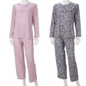 ชุดนอนผ้าโพลีเอสเตอร์ระบายอากาศได้ดีสีชมพูหรูหราเหมาะสำหรับชุดนอนแขนยาวของผู้หญิง - Product Image 1