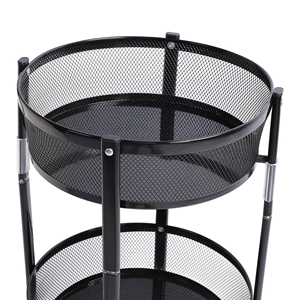 High Quality Kitchen Organizer Shelf Wheels Round <b>Trolley</b> <b>Foldable</b> Storage Cart Holders Racks for Bathroom - Product Image 4