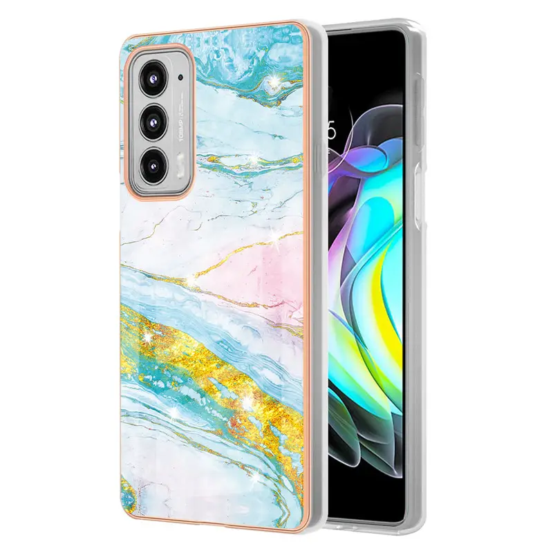 Luxurious Bumper Marble IMD Glossy Case For Motorola Moto Edge 20 Pro Lite Cover Soft Silicone Phone Fashion Funda Coque