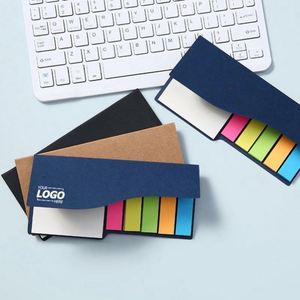 Custom Reusable Sticky Notes Set Kraft Paper Memo <b>Pads</b> with Color Tabs, Tear Off Notepads for Office, School, Promotional Gifts - Product Image 1
