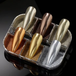Poudre à ongles chromée or 6 couleurs, pigment brillant effet miroir argenté pour nail art, poussière à frotter pour vernis gel, décorations de manucure - Product Image 6
