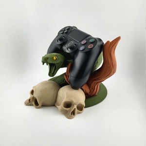 Ornement de bureau en résine en forme de python vert simulé sur bois flotté avec support de rangement, le cadeau idéal <span class=keywords><strong>pour</strong></span> les gamers - Product Image 4