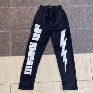 Pantalons de survêtement pour hommes en molleton à jambe droite, taille élastique, taille mi-haute, impression puff de haute qualité personnalisée, service OEM - Product Image 5