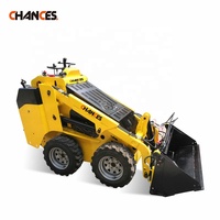 Mini-chargeuse compacte sur pneus diesel chinoise avec moteur Perkins, commande par joysticks, système hydraulique complet à 3 pompes, entraînement direct du moteur