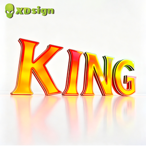 Insegna al Neon Moderna Personalizzata con Logo, Insegna per Negozi, <span class=keywords><strong>Lettere</strong></span> LED Multicolore, Certificata CE, Insegna 3D Illuminata in Acrilico - Product Image 5