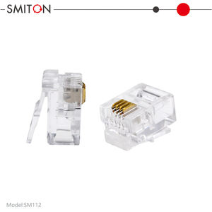 Connecteur modulaire téléphonique UTP Type RJ11 <span class=keywords><strong>CAT</strong></span>.3 6P4C en cuivre plaqué or pour connexions de câbles - Product Image 5