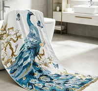 Couverture de loisirs absorbante en nylon doux à imprimé animal et grande serviette de bain 80x160cm pour usage extérieur