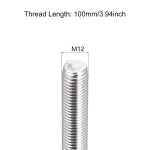 2 фута длинный стержень из нержавеющей стали с резьбой 1/2 '-13 размер резьбы цинковая отделка метрическая система измерения - Product Image 3