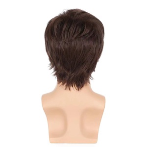 Tête de mannequin en soie haute température à cheveux courts, fabriquée à la machine, pour salons et barbiers, cheveux de homme réalistes, permable et colorable, 35 cm, non. - Product Image 4