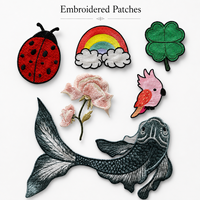 Écussons brodés personnalisés d'animaux de dessin animé, à thermocoller ou à coudre, pour vêtements d'enfants, chapeaux, sacs et accessoires vestimentaires