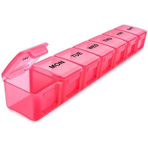 Haftalık ilaç kutusu hap saklama kutusu büyük bölmeli Vitamin planlayıcısı siyah haftalık hap saklama kutusu yükseltilmiş açık tasarım ile - Product Image 3