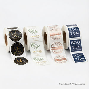 Custom Gold Foil Stamping Labels for Cosmetic Jars Waterproof <b>Vinyl</b> Brand Logo <b>Stickers</b> on Rolls Luxury Embossed Packaging Seals - Product Image 3