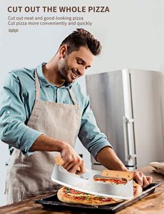 Couteau à pizza de 14 pouces, nouveau design, couleur noire, lame tranchante, accessoires pour four à pizza, ensemble d'outils avec manche en bois de caoutchouc - Product Image 4