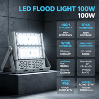 Projecteur LED COB IP66 haute luminosité 6000K lumière du jour en alliage d'aluminium, garantie 3 ans, idéal pour les stades et la construction – Vente directe usine