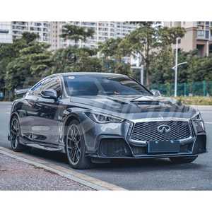 Progetto nero S porzione in fibra di carbonio paraurti anteriore per <span class=keywords><strong>Infiniti</strong></span> <span class=keywords><strong>Q60</strong></span> - Product Image 3
