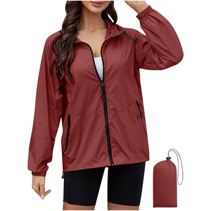 Fabricant prix d'usine personnalisé femmes imperméable léger réutilisable mode veste <span class=keywords><strong>de</strong></span> <span class=keywords><strong>pluie</strong></span> coupe-vent extérieur randonnée manteau <span class=keywords><strong>de</strong></span> <span class=keywords><strong>pluie</strong></span> - Product Image 4