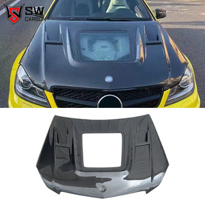 Capot en fibre de carbone pour Mercedes-Benz Classe C W204 W205 <span class=keywords><strong>C63</strong></span>, kit de performance de couvercle de soupape avant, pièces de mise à niveau - Product Image 1
