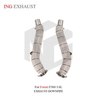 ING pour Ferrari F360 3.6L V8 – Tuyau d'échappement en acier inoxydable avec bouclier thermique – Pièces de performance automobile à haut débit