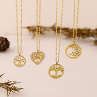 Collier ras du cou bohème en acier inoxydable plaqué or 18 carats avec pierre naturelle et motif floral ondulé pour femme, vente en gros OEM