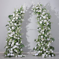 OEM Nouvelle Arrivée Arche de Fleurs Artificielles en Corne de Verdure Arche de Rose Blanche pour Mariage Anniversaire Décoration de Mariage