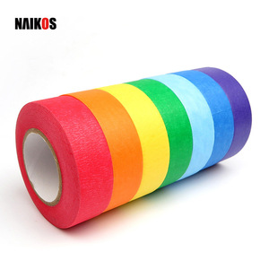 Eliminación limpia Sin residuos Paquete de 6 Cinta adhesiva de pintores multicolores Cinta azul de 1 "x 60 yardas para pintura profesional - Product Image 1