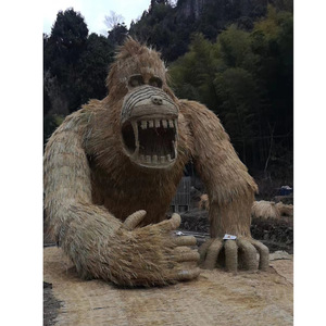 Artesanías de Paja con Figuras Agrícolas, Diseños de Animales de Dibujos Animados Tejidos a Mano, Espantapájaros de Estilo Chino para Festivales de Arte - Product Image 3