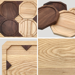 Posavasos creativos de madera con grabado de logotipo, bandejas de madera para té, tapetes para té, tapetes aislantes del calor de estilo japonés. - Product Image 4