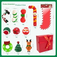 Jouet à mâcher de Noël pour chien en gros, jouet interactif incassable en vinyle avec son couineur, anti-ennui pour chiot, coffret cadeau de Noël