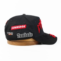 Gorra de Béisbol Personalizada Unisex de 5 Paneles, Estilo Deportivo Dobby, con Letra Bordada en 3D, Forro de Satén Rojo