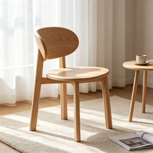 Scandinavian Solid Wood Dining Chair Modern Design Natural <b>Oak</b> Finish Stable Home Furniture - Product Image 2