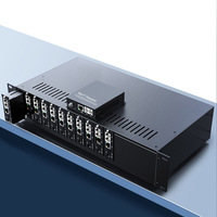 Boîtier métallique standard 2U 14 emplacements pour montage en rack 19 pouces, convertisseur de média fibre optique, châssis de montage en rack avec double alimentation