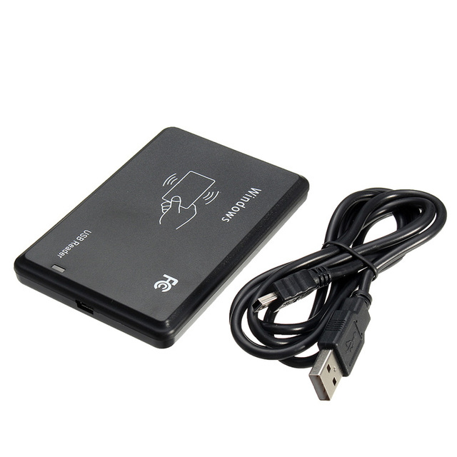 Mini Desktop 125kHz RFID Smart Card Reader EM4100 TK4100 USB ABS CCID/PC/SC Compliant up to 8cm Reading Distance