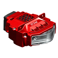Nouveau phare LED carré RCD Global Trade Quality 12V à faible consommation d'énergie, optique anti-éblouissement, boîtier rouge, pour camion RHD (conduite à droite)
