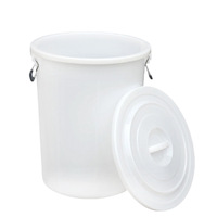 Cubo Redondo de Plástico HDPE con Tapa, 2-3mm de Grosor, Contenedor Doméstico para Almacenamiento de Alimentos, Fermentación, Encurtido y Agua