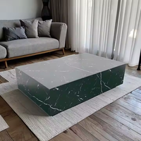 Haute qualité Design contemporain 3D autocollant MDF Table basse Vintage Table d'appoint pour salon prix de gros meubles de maison