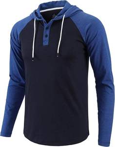 Sudadera con capucha ligera con mangas largas y cordón Jersey de moda bordado y estampado digital teñido liso - Product Image 1