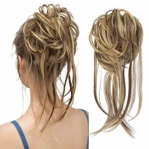 FQ06 Perruque longue en cheveux humains, queue de cheval, avec mécanisme à fil haute température, pour femmes, pour chignons, aspect naturel - Product Image 3