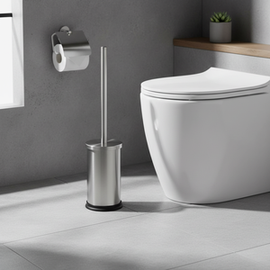 Brosse WC en métal et inox finition mate, base en plastique - Product Image 3